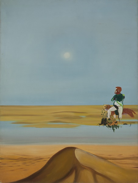 Une passion dans le désert : Antonio Recalcati. Une passion dans le désert. 2016, oeuvre de collaboration avec Eduardo Arroyo et Gilles Aillaud, Adagp
